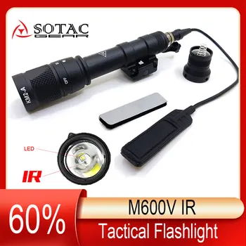 ИК-фонарик SOTAC M600V, тактический светодиодный фонарь и ИК-инфракрасный выход, оружейный фонарь разведчика M600VIR, 20-миллиметровая направляющая