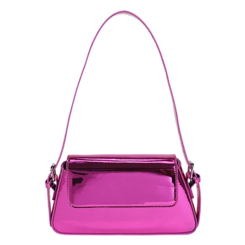 Клатч-кошелек Y2K металлического цвета, сумка для подмышек из искусственной кожи с застежкой-молнией и пряжкой, женская повседневная сумка для пригородных поездок