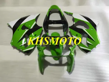 Комплект Обтекателей для Литья под давлением KAWASAKI Ninja ZX6R 00 01 02 ZX 6R 2000 2001 2002 ABS Зеленый Черный Кузов + Подарки KV40
