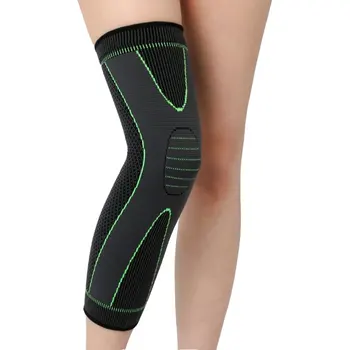 Компрессионная накладка для поддержки колена, 1 шт., Длинные рукава для ног с полной оберткой, Эластичный наколенник, Спортивная скоба для волейбола и бега, Поддерживающий протектор