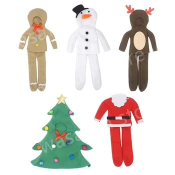 Костюм куклы-эльфа, Рождественские аксессуары для эльфов, одежда, прекрасный Санта-Клаус, Снеговик, Рождественская елка, модные наряды для мальчиков и девочек