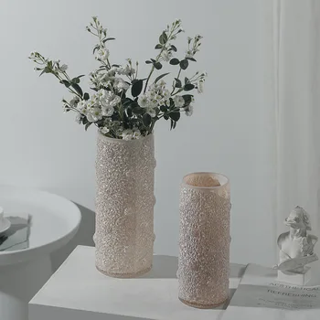 Креативная простая стеклянная ваза в современной гостиной, Очень Замороженный Ледник, Прозрачные украшения, Расставленные цветы, Стол с розами