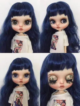 кукла на заказ Nude blyth doll милая кукла с голубыми волосами 201904