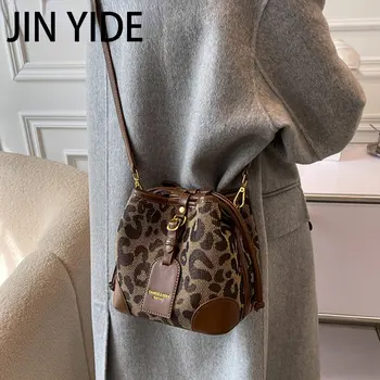 Леопардовые маленькие женские сумки через плечо из искусственной кожи 2023, осенняя дизайнерская сумка через плечо, Роскошная брендовая женская сумка Lady Trend Tote