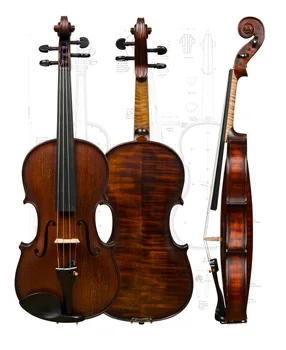 Лучшая скрипка ручной работы EU4000B из массива дерева высокого качества с подарочным струнным смычком