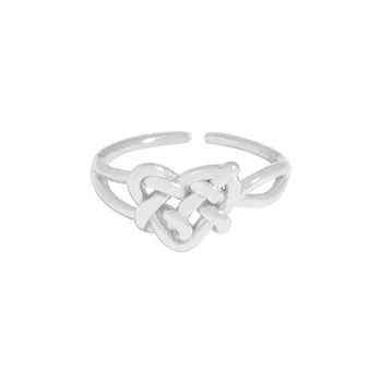 Маленький и роскошный дизайн, персонализированное переплетенное кольцо любви, серебро 925 пробы, женская текстура
