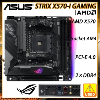 Материнская плата AM4 Asus ROG STRIX X570-I GAMING X570 для процессоров Ryzen 5 5600X Материнская плата Mini-ITX DDR4 64 ГБ PCI-E 4.0 SATA III M.2