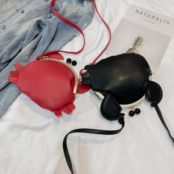 Милая женская сумка через плечо из искусственной кожи в форме красного краба, маленькая сумка-мессенджер, сумка через плечо, женский клатч с клапаном