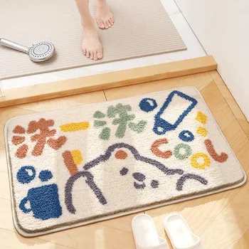 Милый мультяшный набор ковриков для ванной, креативный коврик для ванной, впитывающий нескользящий коврик для душа, утолщенная микрофибра