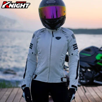 Мотоциклетная куртка женская Four Seasons, сертификат CE, защита, куртка для мотогонок, съемная подкладка, одежда для верховой езды