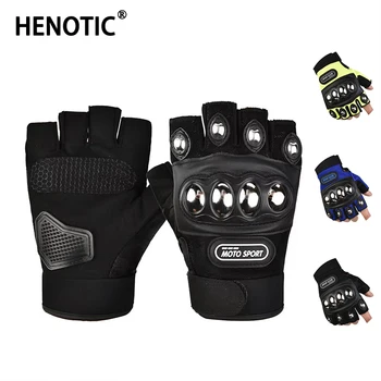 Мотоциклетные перчатки Henotic Summer Man с полупальцами для гонок по пересеченной местности, дышащие, амортизирующие перчатки для защиты от падения