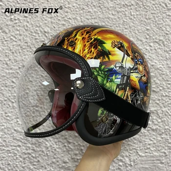 Мотоциклетный шлем с открытым лицом 3/4, Козырек, Защитная линза, Универсальная маска на лобовое стекло, Очки, Солнцезащитные очки для винтажного шлема-колокольчика