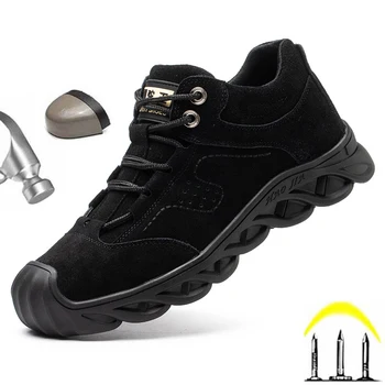 Мужская неразрушаемая защитная обувь, мужские рабочие защитные ботинки с защитой от ударов и проколов, мужские рабочие кроссовки, сварочная обувь с защитой от ожогов