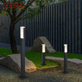 Наружный светодиодный светильник для газона SOURA, алюминиевый Водонепроницаемый садовый светильник, креативный декоративный светильник для двухуровневого парка виллы