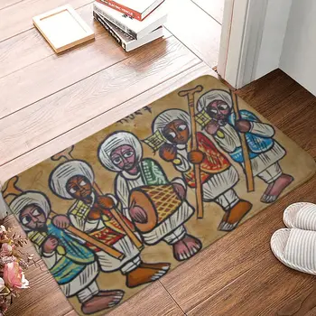 Нескользящий коврик с эфиопской росписью, фото, Коврик для ванной, кухонный коврик, Приветственный ковер с фланелевым рисунком, декор