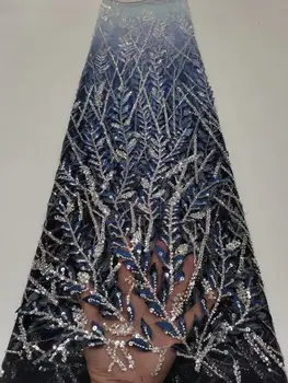 Нигерийские J-1228959 Бусины, Тюль, кружевная ткань, Африканская Роскошная ткань с пайетками, Мода Для женщин, платье невесты