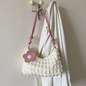 Новая высококачественная легкая сумка-тоут, сумка для подмышек, женская дизайнерская сумка Soft Cloud Cotton Candy, нежная сумка через плечо.