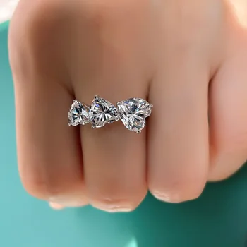 Новое роскошное кольцо Love Connected Для женщин из стерлингового серебра 925 пробы, Супер Яркое кольцо с цирконием, подарок на День рождения, свадебные украшения
