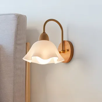 Новый светодиодный настенный светильник в скандинавском стиле, прикроватная лампа в японской спальне, журнальный кабинет, проходной фон, настенные ретро декоративные светильники