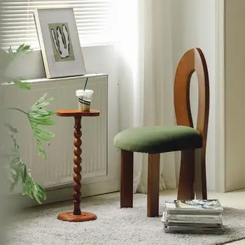 Обеденный стул из массива дерева в стиле французского ретро, Ностальгический стул со спинкой, Черный Роскошный дизайнерский стул, туалетный стул