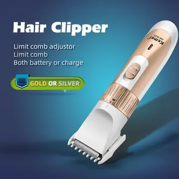 Перезаряжаемый профессиональный мужской Триммер для волос Kemei, Электрическая машинка для точной настройки отжима, Машинка для стрижки волос, В комплект не входит аккумулятор