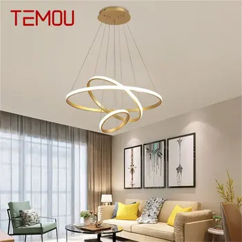 Подвесные светильники TEMOU Nordic, круглая современная светодиодная лампа, креативный светильник для украшения дома