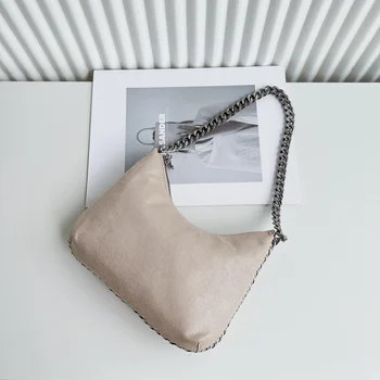 Полиэфирная мини-сумка Falabella на молнии, классическая женская сумка-хобо с цепочкой, брендовая сумка через плечо, Роскошная женская модная дизайнерская сумка