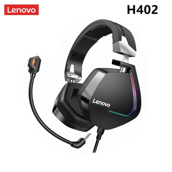 Проводные наушники Lenovo Gaming Headset H402 с объемным звуком, красочным светом RGB, глубокими басами, вкладыши с микрофоном для портативных ПК Gamer Head