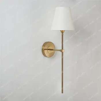 Промышленный настенный светильник в скандинавском ретро стиле, прикроватные лампы для спальни, Зеркальная лампа для ванной комнаты, бра, светильник с расклешенным белым абажуром
