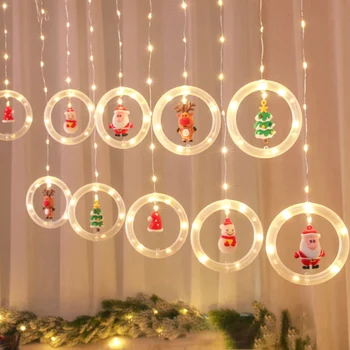 Рождественские светодиодные гирлянды, рождественские огни на окнах, новинка, Рождественские подвесные светильники с USB, Веселые рождественские гирлянды для занавесок