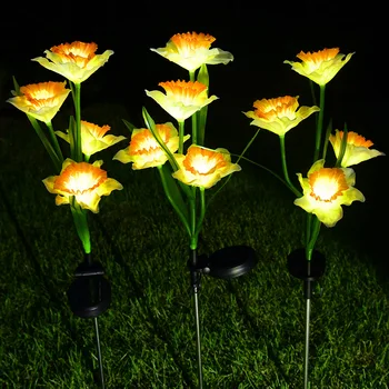 Светодиодная солнечная лампа, лампа-нарцисс, искусственный цветок, украшение внутреннего двора, Пейзаж
