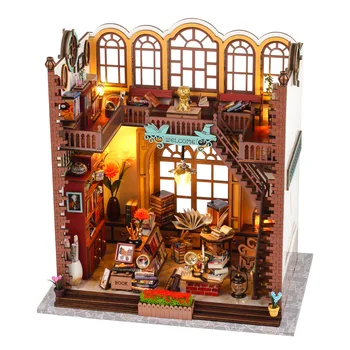 Сделай САМ Волшебный книжный дом Casa, деревянные миниатюрные конструкторы, кукольные домики с мебелью, легкие игрушки для кукольного домика для девочек, подарки на день рождения