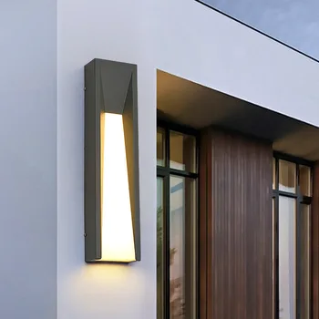 Современный Простой Наружный Водонепроницаемый Светодиодный настенный светильник AC220V Strip Lamp Villa Gate Hotel Garden Лампы во внутреннем дворе Наружного освещения