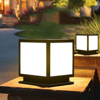 Современный Солнечный светильник на столбе, наружный светильник на столбе для ограждения, солнечный фонарь, ландшафтный светильник на столбе для декора внутреннего дворика и сада