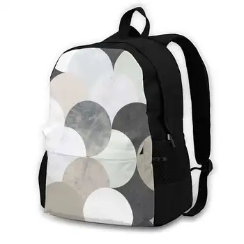 Современный художественный дизайн, Модные сумки, дорожный рюкзак для ноутбука, Круглый Современный узор, Абстрактный Мрамор, Бетон, Минимализм, Декор для дома