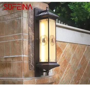 Солнечная настенная лампа SOFEINA для творчества на открытом воздухе, Китайское бра, светодиодная Водонепроницаемая IP65 для дома, виллы, крыльца, двора
