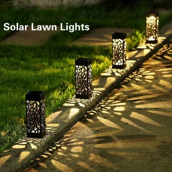 Солнечный светодиодный датчик, выдалбливающий газон, лампа на солнечной батарее, Наружная садовая дорожка для уличных фонарей, Водонепроницаемый Креативный декоративный светильник