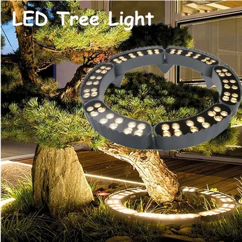 Уличный светильник для обнимания деревьев, садовые фонари, Гофрированное световое кольцо, светильник для обнимания столбов, Ландшафтное освещение сада, Декор для освещения деревьев