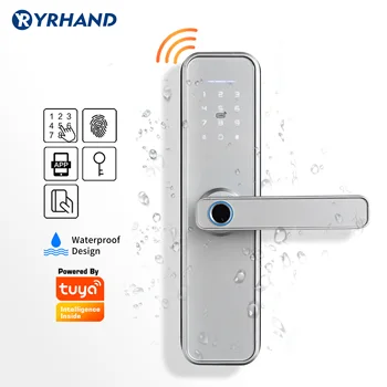 Умный дверной замок Tuya с отпечатком пальца, домашний замок безопасности без ключа, Wifi-пароль, RFID-карта, беспроводной пульт дистанционного управления телефоном с приложением