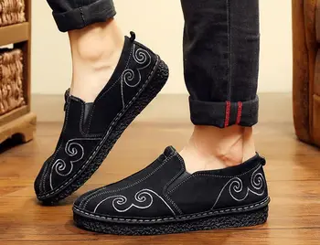 Унисекс, обувь с вышивкой кунг-фу, буддийский шаолиньский монах-мирянин, кроссовки для боевых искусств ушу, дзен-даосская обувь, серый/синий/черный