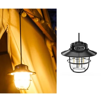 Черные фонари для палатки, винтажные уличные походные лампы, пластиковый материал, водонепроницаемый IPX4 M89B