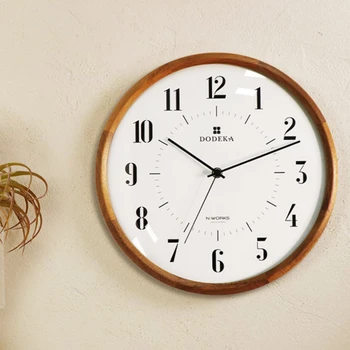 Японские настенные часы для гостиной из массива дерева, ретро-часы, скандинавские простые бревенчатые домашние часы с отключением звука, настенные часы, часы для украшения стен